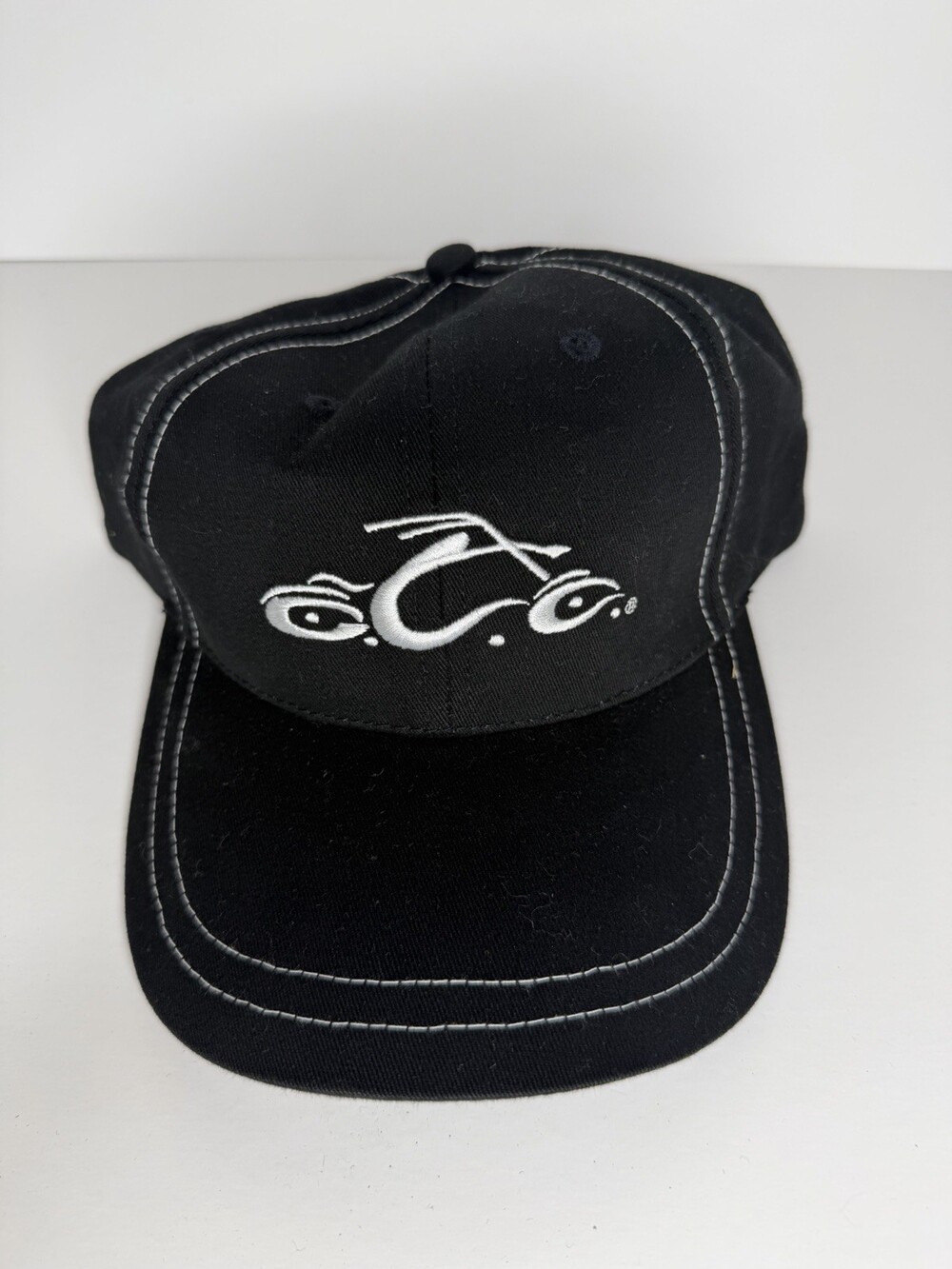 Vintage Y2K Orange County Choppers Black Strapback Hat Motorcycle Biker OCC VTG